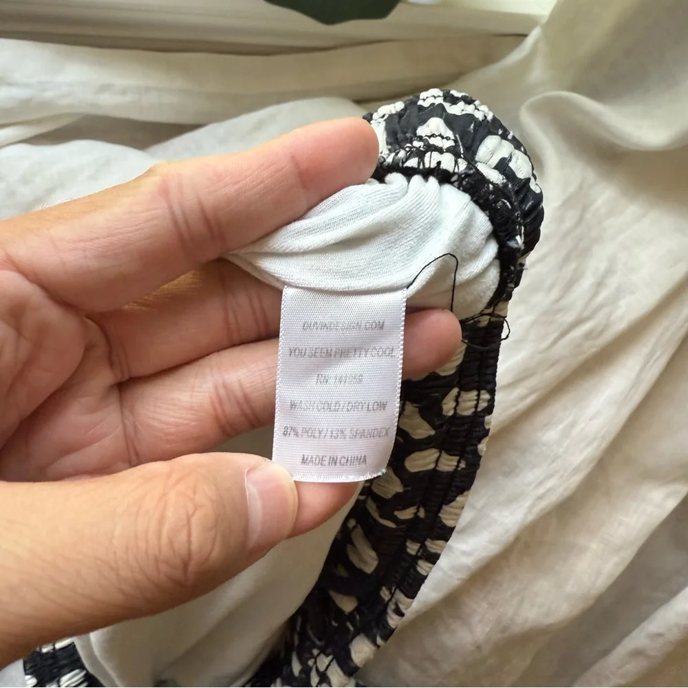 DUVIN black and white leopard cheetah‎ animal elastic waist mesh shorts